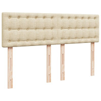 Produktbild för Ramsäng med madrass gräddvit 140x190 cm tyg