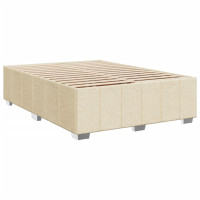 Produktbild för Ramsäng med madrass gräddvit 140x190 cm tyg