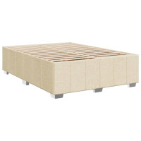 Produktbild för Ramsäng med madrass gräddvit 140x190 cm tyg