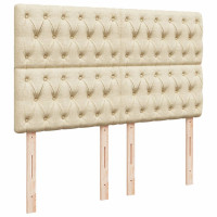 Produktbild för Ramsäng med madrass gräddvit 140x190 cm tyg
