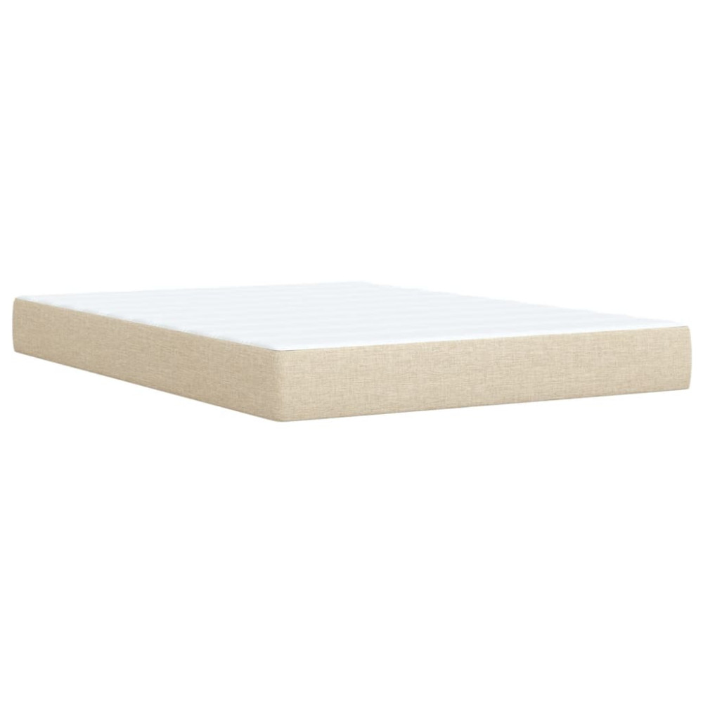 Produktbild för Ramsäng med madrass gräddvit 140x190 cm tyg