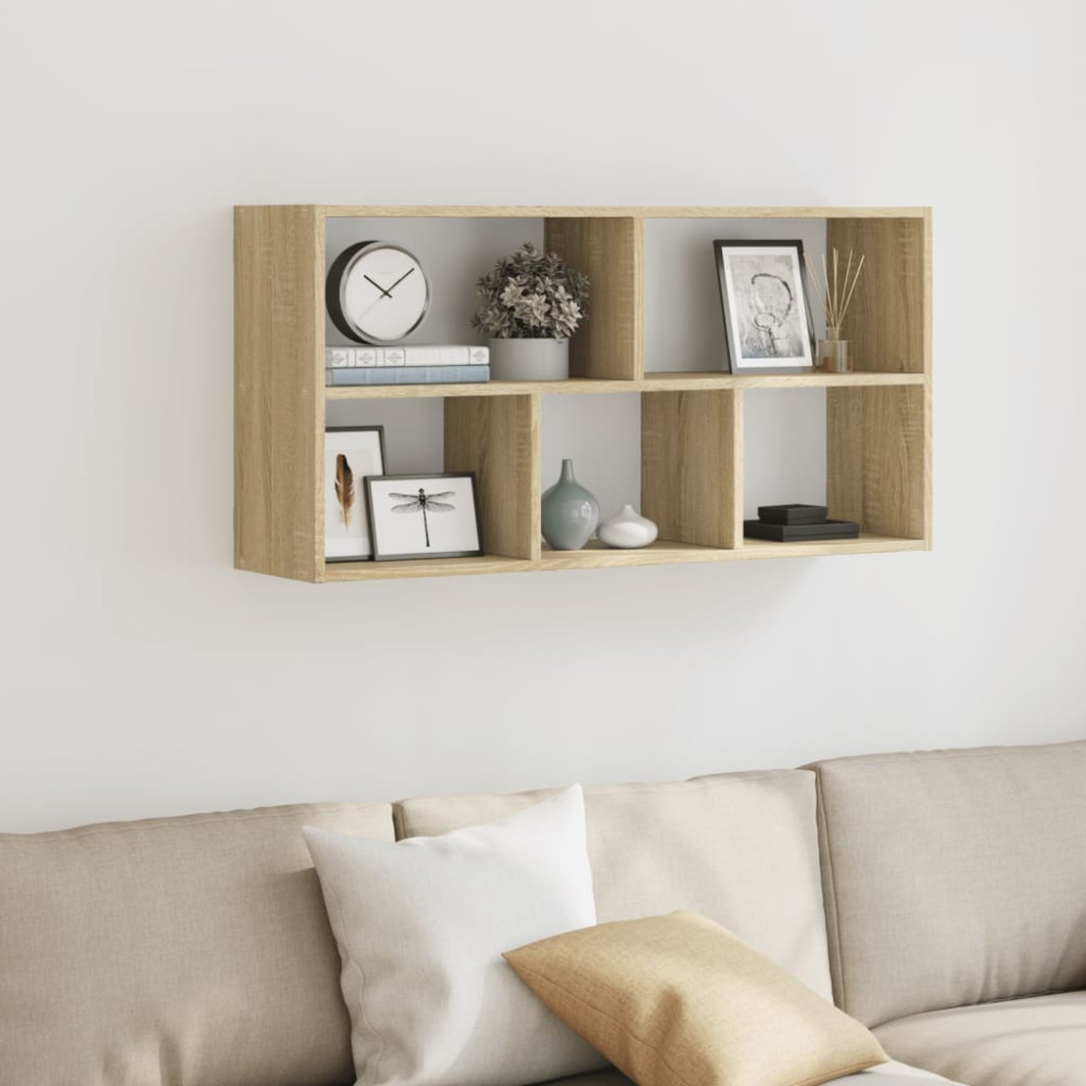 Produktbild för Vägghylla sonoma-ek 100x25x50 cm konstruerat trä