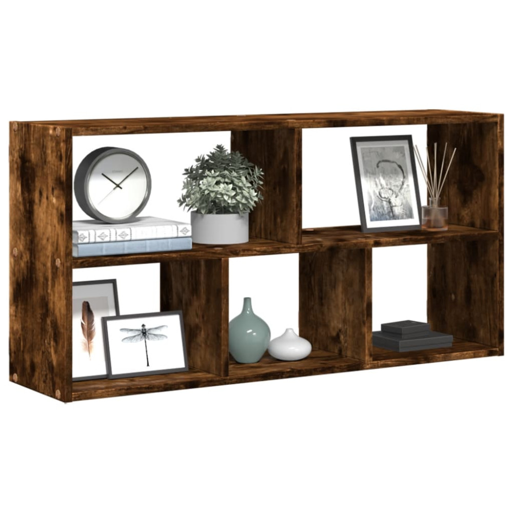 Produktbild för Vägghylla rökfärgad ek 100x25x50 cm konstruerat trä