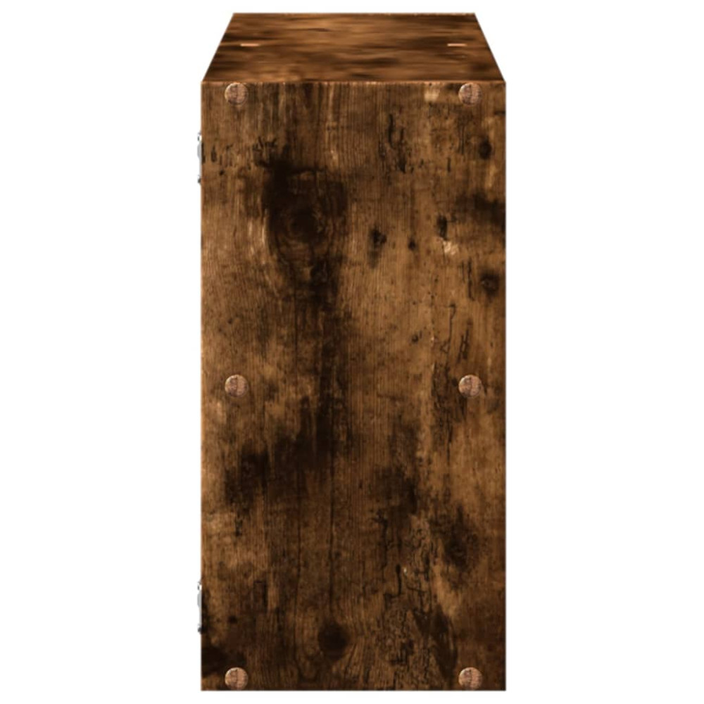 Produktbild för Vägghylla rökfärgad ek 100x25x50 cm konstruerat trä