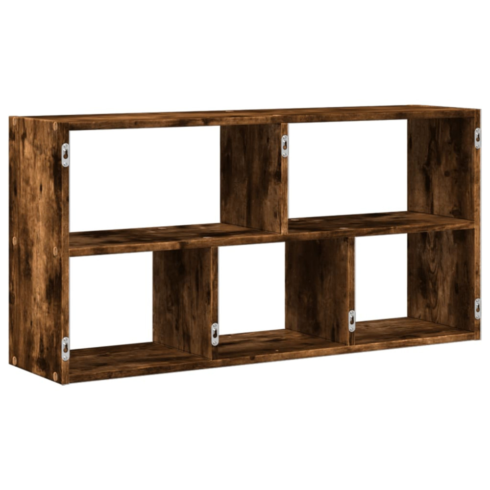 Produktbild för Vägghylla rökfärgad ek 100x25x50 cm konstruerat trä