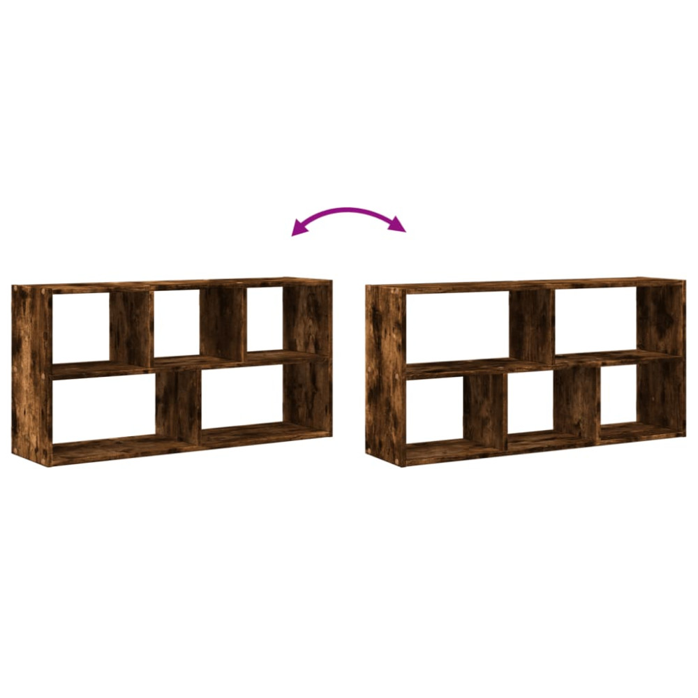 Produktbild för Vägghylla rökfärgad ek 100x25x50 cm konstruerat trä