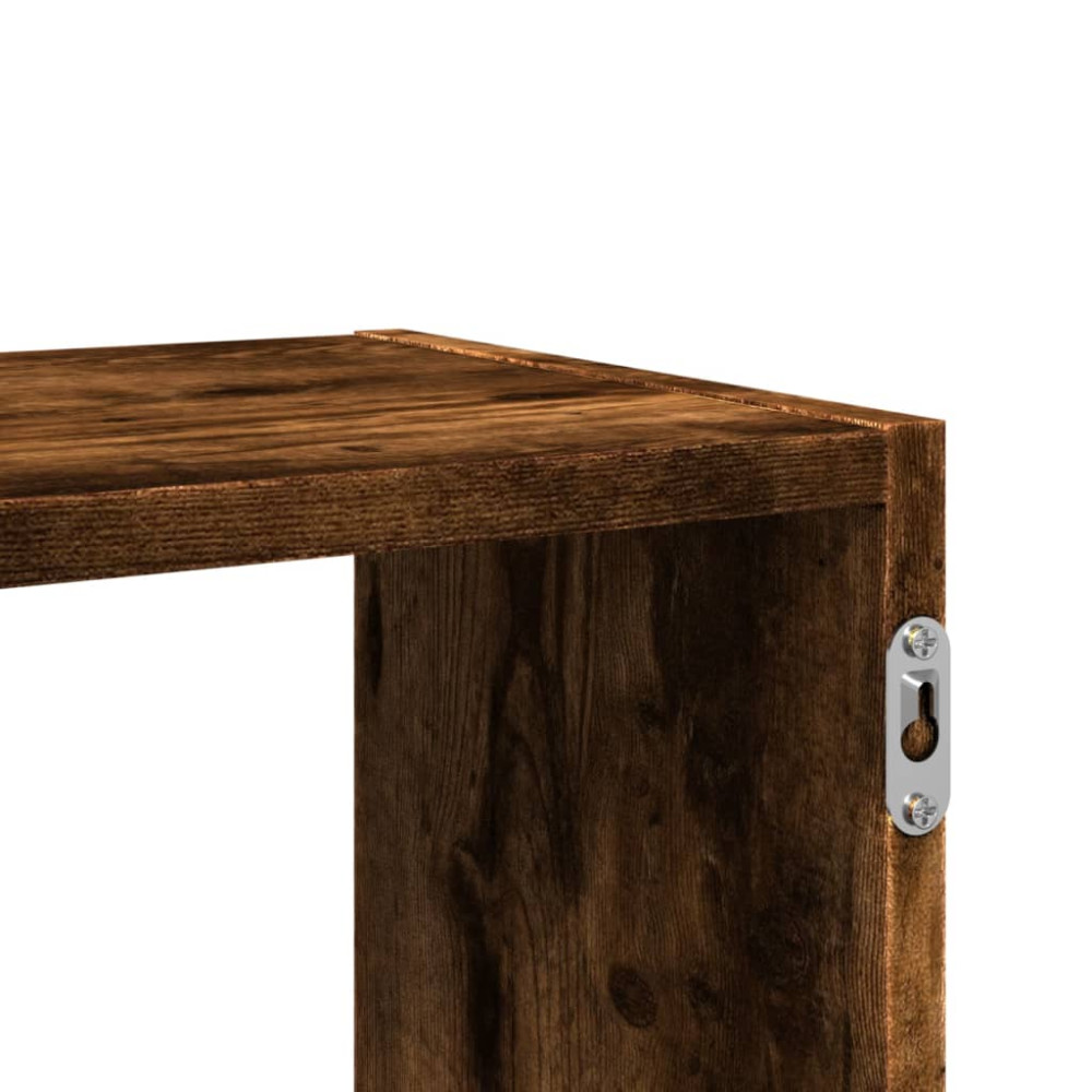 Produktbild för Vägghylla rökfärgad ek 100x25x50 cm konstruerat trä