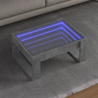 Produktbild för Soffbord med Infinity LEDs betonggrå 70x53x30 cm