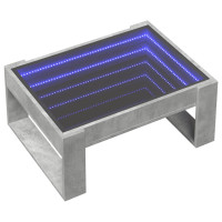 Produktbild för Soffbord med Infinity LEDs betonggrå 70x53x30 cm