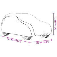 Produktbild för Bilöverdrag för SUV med spännband silver M heltäckande