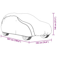 Produktbild för Bilöverdrag för SUV med spännband silver XL heltäckande