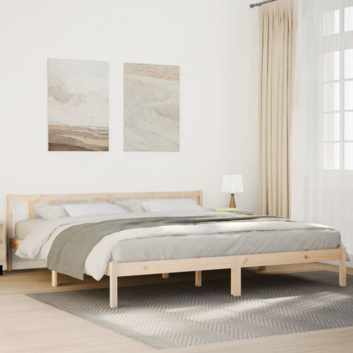vidaXL Sängram utan madrass extra lång 180x220 cm massiv furu - Sängar & Sängramar
