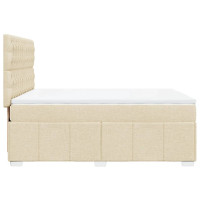 Produktbild för Ramsäng med madrass gräddvit 140x190 cm tyg