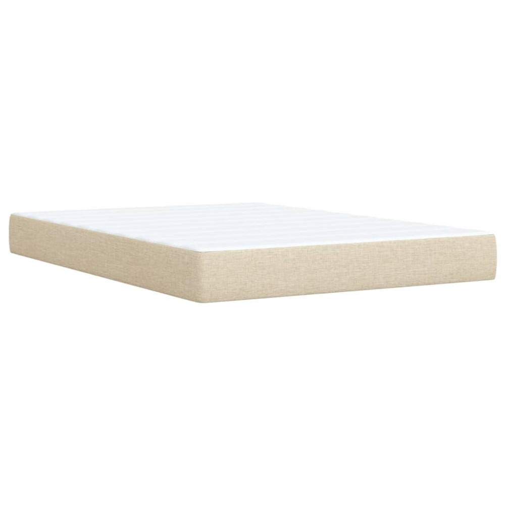 Produktbild för Ramsäng med madrass gräddvit 140x190 cm tyg
