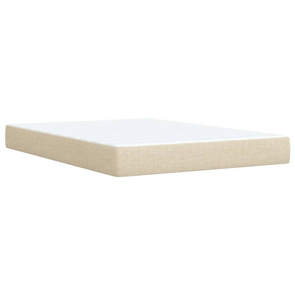 Produktbild för Ramsäng med madrass gräddvit 140x190 cm tyg