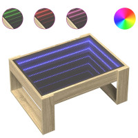 Produktbild för Soffbord med Infinity LEDs sonoma-ek 70x53x30 cm
