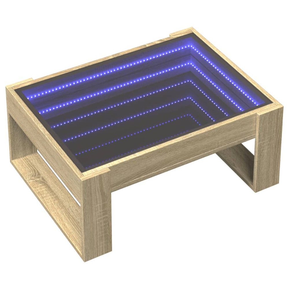 Produktbild för Soffbord med Infinity LEDs sonoma-ek 70x53x30 cm