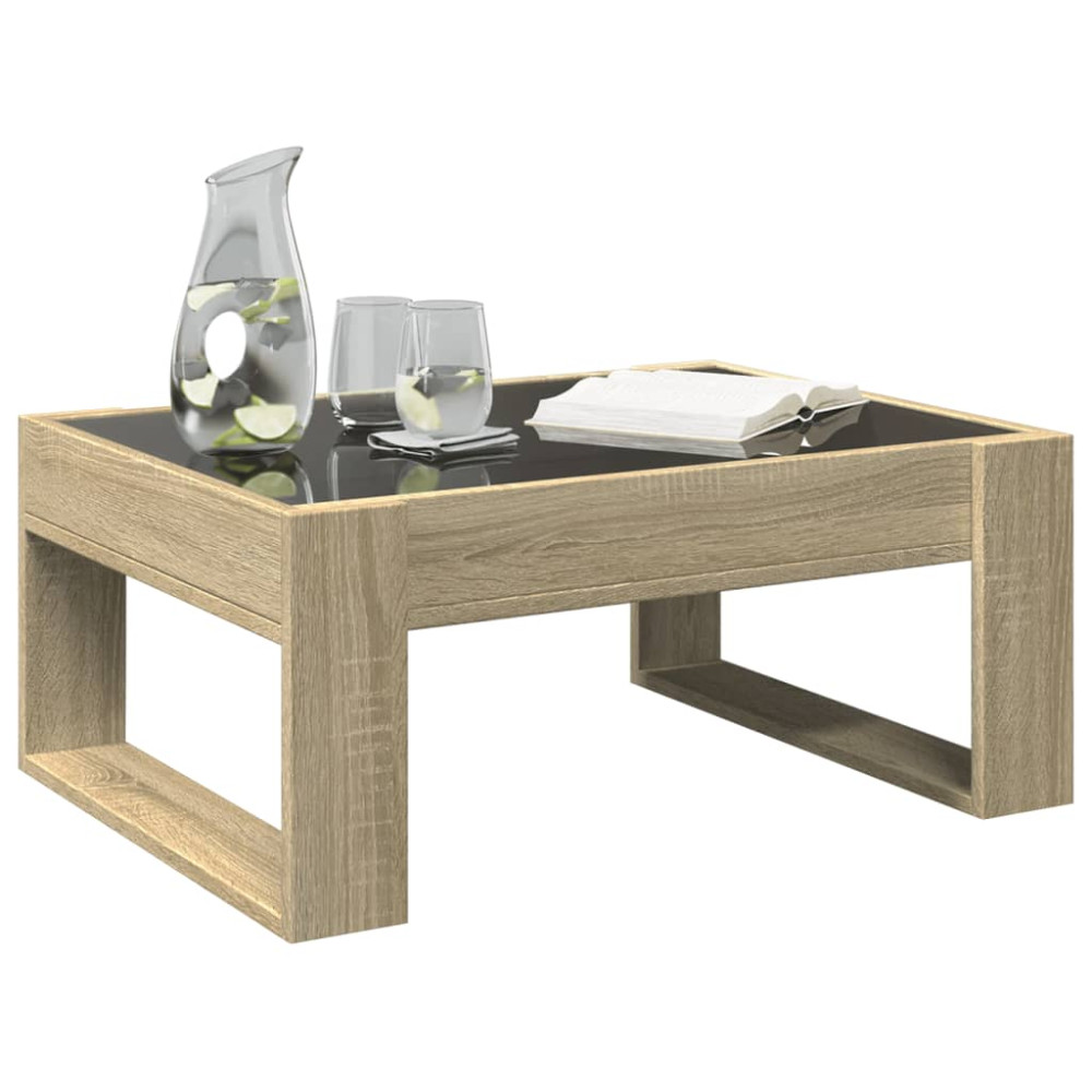 Produktbild för Soffbord med Infinity LEDs sonoma-ek 70x53x30 cm