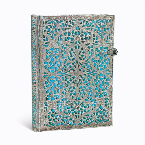 paperblanks Maya Blue (Silver Filigree Collection) Midi Lined Hardcover Journal (inbunden, eng)