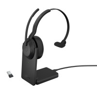 Produktbild för Jabra 25599-889-989 hörlur och headset Kabel & Trådlös Huvudband Kontor/callcenter Bluetooth Laddningsställ Svart