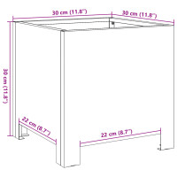 Produktbild för Trädgårdskruka antracit 30x30x30 cm stål