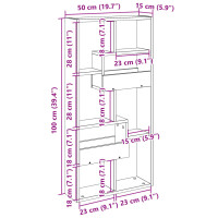 Produktbild för Väggskåp sonoma-ek 50x15x100 cm konstruerat trä