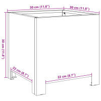 Produktbild för Trädgårdskrukor 2 st 30x30x30 cm rostfritt stål