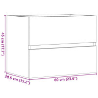 Produktbild för Badrumsskåp betonggrå 60x38,5x45 cm konstruerat trä