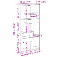 Produktbild för Väggskåp rökfärgad ek 50x15x100 cm konstruerat trä