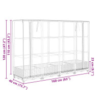 Produktbild för Odlingslåda med växthusöverdrag rottinglook 160x40x123 cm