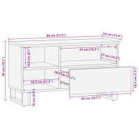 Produktbild för Tv-bänk 80x34x46 cm massivt grovt mangoträ