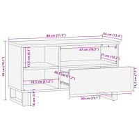 Produktbild för Tv-bänk 80x34x46 cm massivt akaciaträ