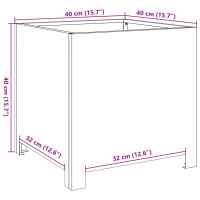 Produktbild för Trädgårdskrukor 2 st vit 40x40x40 cm stål