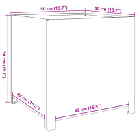 Produktbild för Trädgårdskruka vit 50x50x50 cm stål