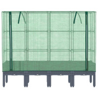 Produktbild för Odlingslåda med växthusöverdrag rottinglook 160x40x140 cm