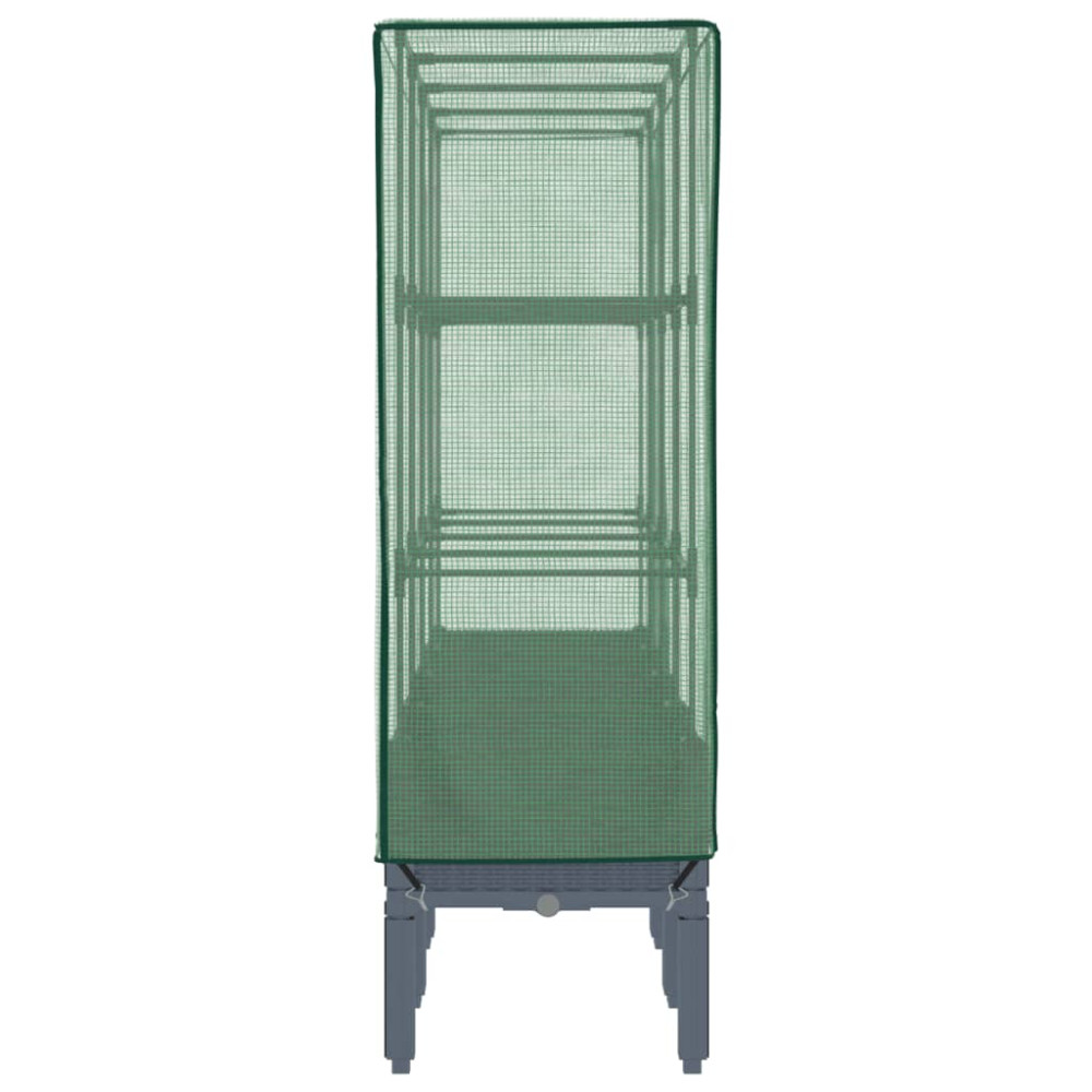 Produktbild för Odlingslåda med växthusöverdrag rottinglook 160x40x140 cm