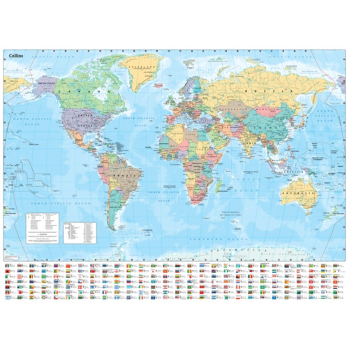 HarperCollins Publishers Collins Large World Wall Laminated Map (70 x 91.5 cm)