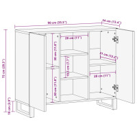 Produktbild för Skänk 90x34x75 cm massivt mangoträ