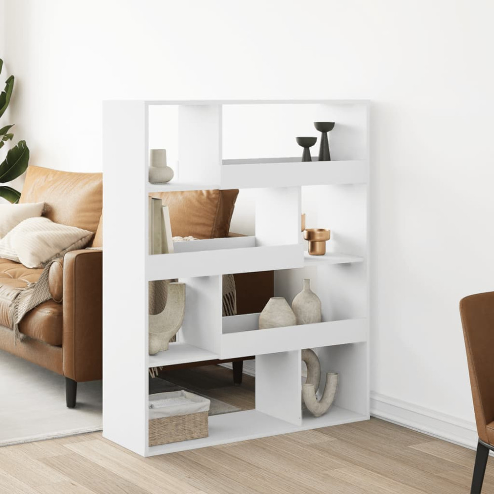 Produktbild för Bokhylla vit 100x33x125,5 cm konstruerat trä