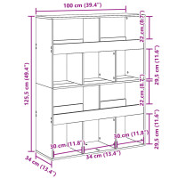 Produktbild för Rumsavdelare brun ek 100x33x125,5 cm konstruerat trä