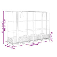 Produktbild för Odlingslåda med växthusöverdrag rottinglook 160x40x123 cm