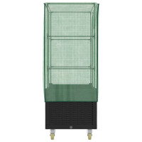 Produktbild för Odlingslåda med växthusöverdrag hjul rottinglook 80x50x182 cm