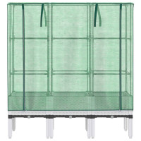 Produktbild för Odlingslåda med växthusöverdrag rottinglook 120x40x140 cm
