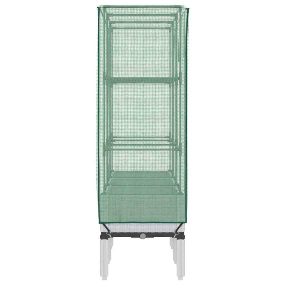 Produktbild för Odlingslåda med växthusöverdrag rottinglook 120x40x140 cm