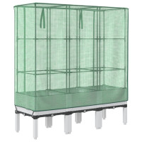 Produktbild för Odlingslåda med växthusöverdrag rottinglook 120x40x140 cm
