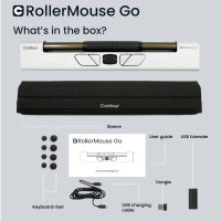 Produktbild för Contour RollerMouse Go - centrerad mus - antibakteriell yta, hög motståndskraft mot desinfektionsmedel - med RollerMouse Go Dock