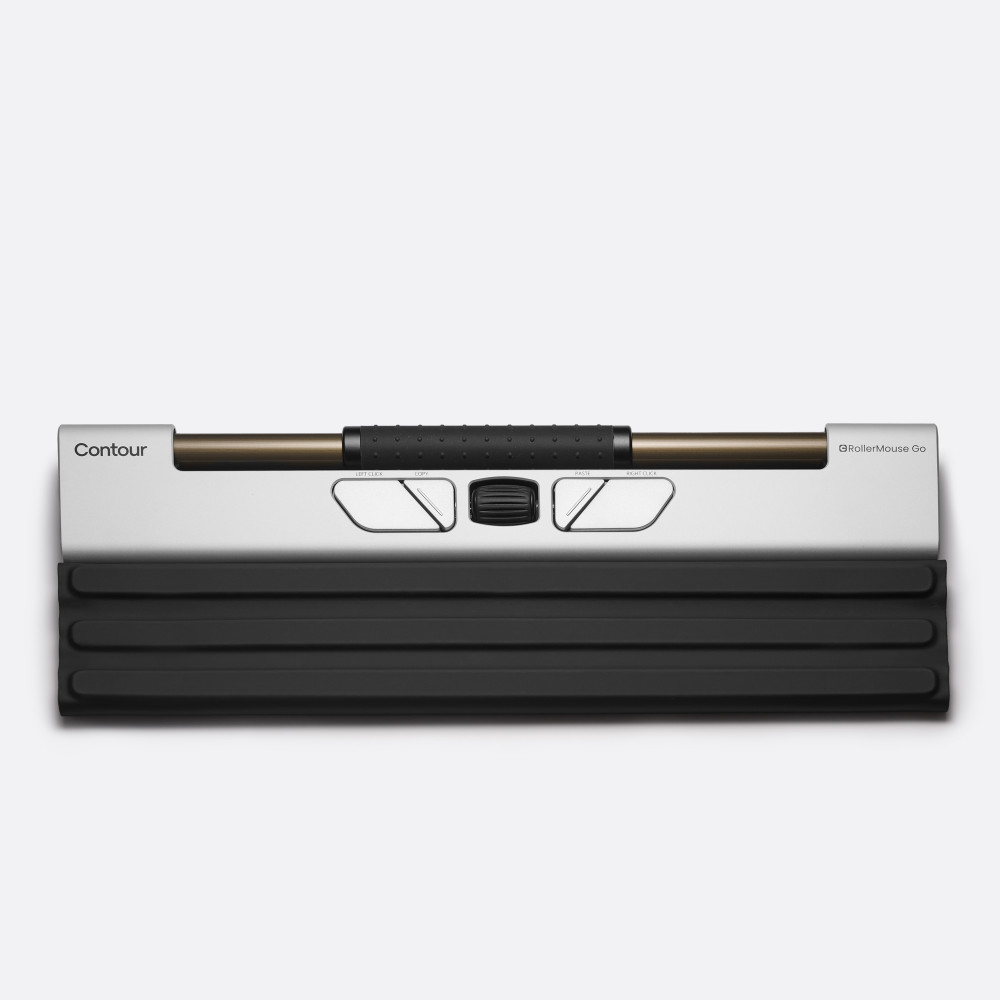 Produktbild för Contour RollerMouse Go - centrerad mus - antibakteriell yta, hög motståndskraft mot desinfektionsmedel - med RollerMouse Go Dock