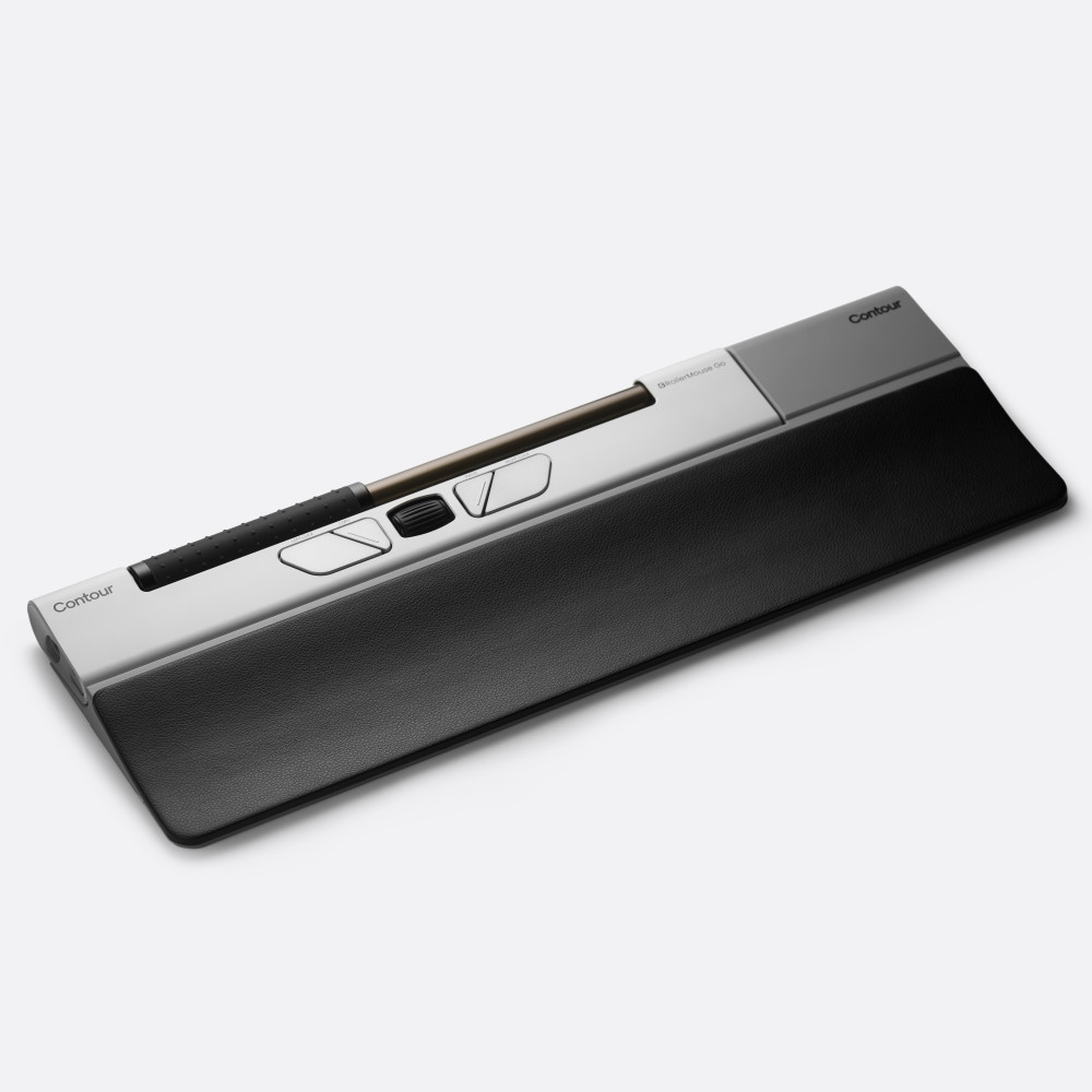 Produktbild för Contour RollerMouse Go - centrerad mus - antibakteriell yta, hög motståndskraft mot desinfektionsmedel - med RollerMouse Go Dock