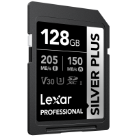 Produktbild för Lexar SDXC Professional SILVER Plus 1066x UHS-I/U3/A2/4K R205/W150 (V30) 128GB