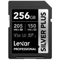 Produktbild för Lexar SDXC Professional SILVER Plus 1066x UHS-I/U3/A2/4K R205/W150 (V30) 256GB